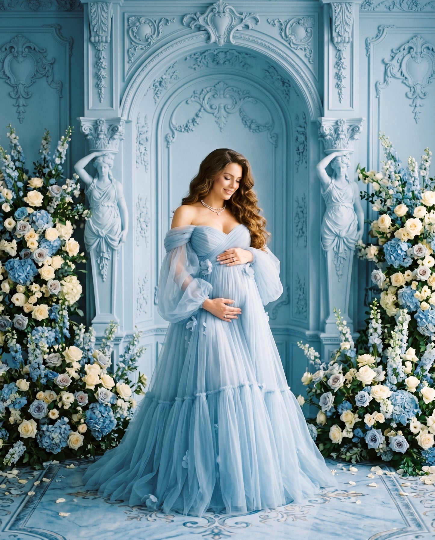 Floral Stone Digital Backdrop Set