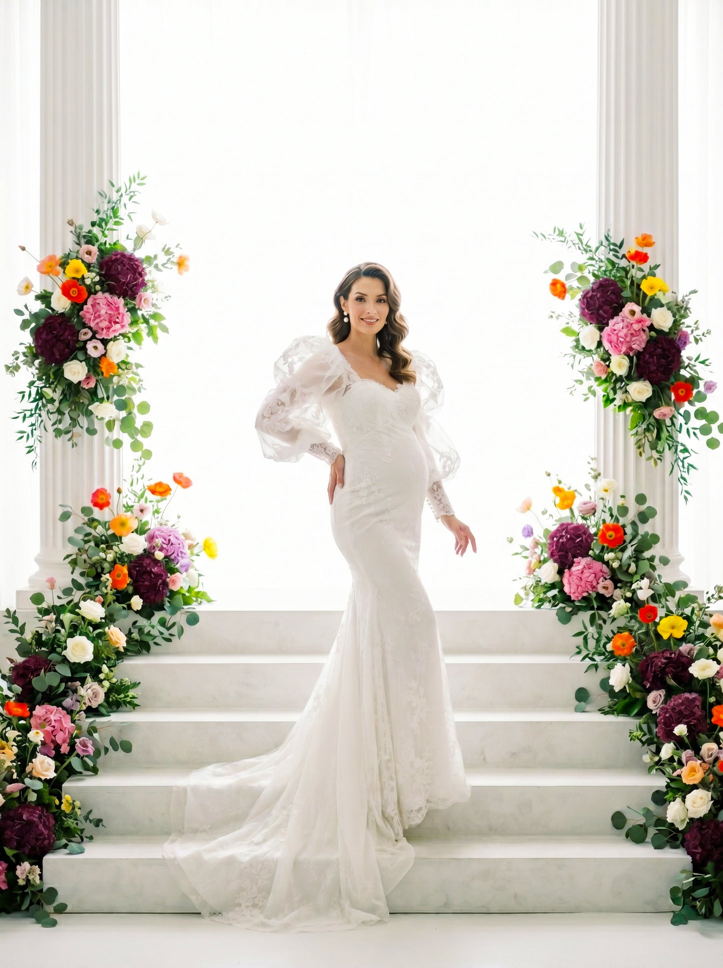 Backlit Stairs Digital Backdrop Set