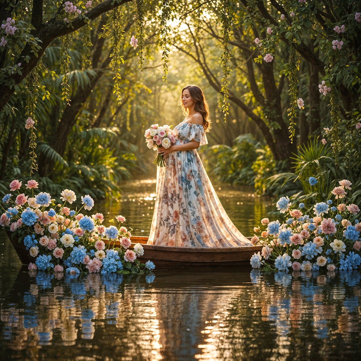 Boat of Roses Digital Backdrop Set