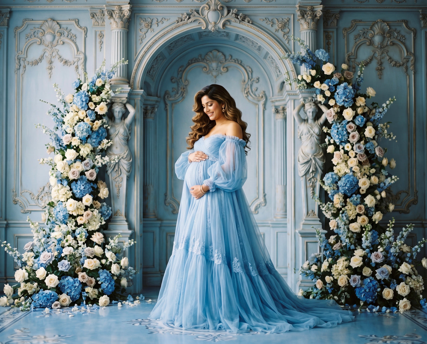 Floral Stone Digital Backdrop Set