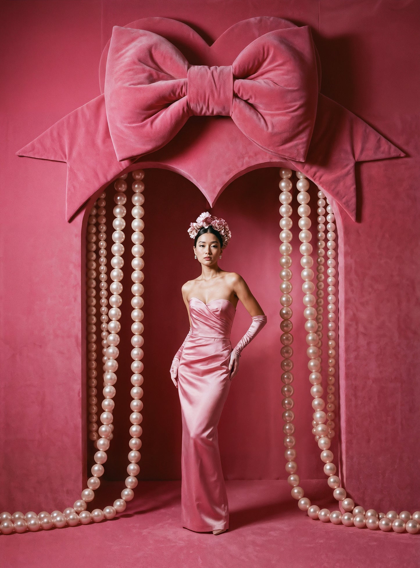 Valentine Bows Digital Backdrop Set