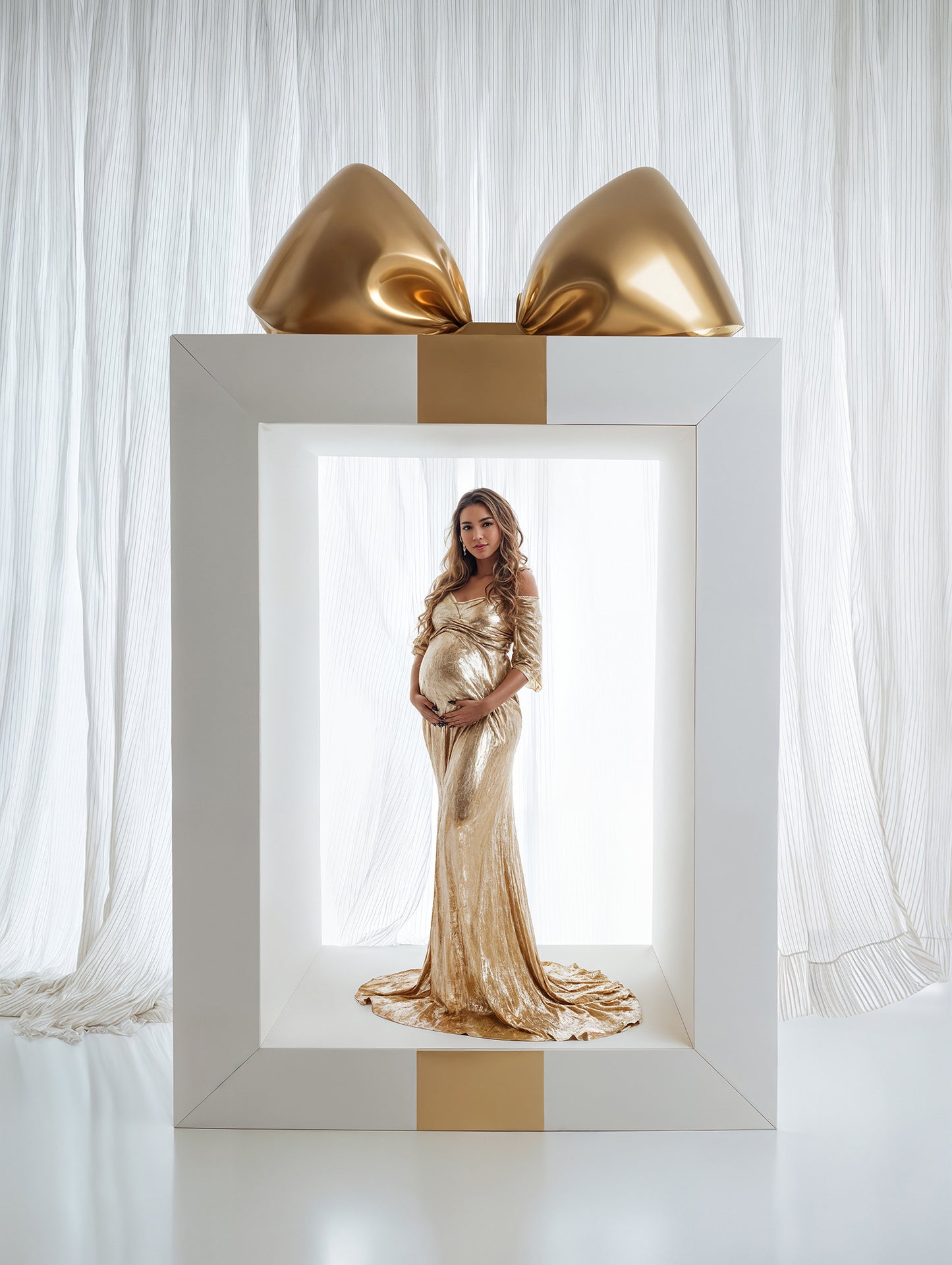 Bow Box Christmas Digital Backdrops Set