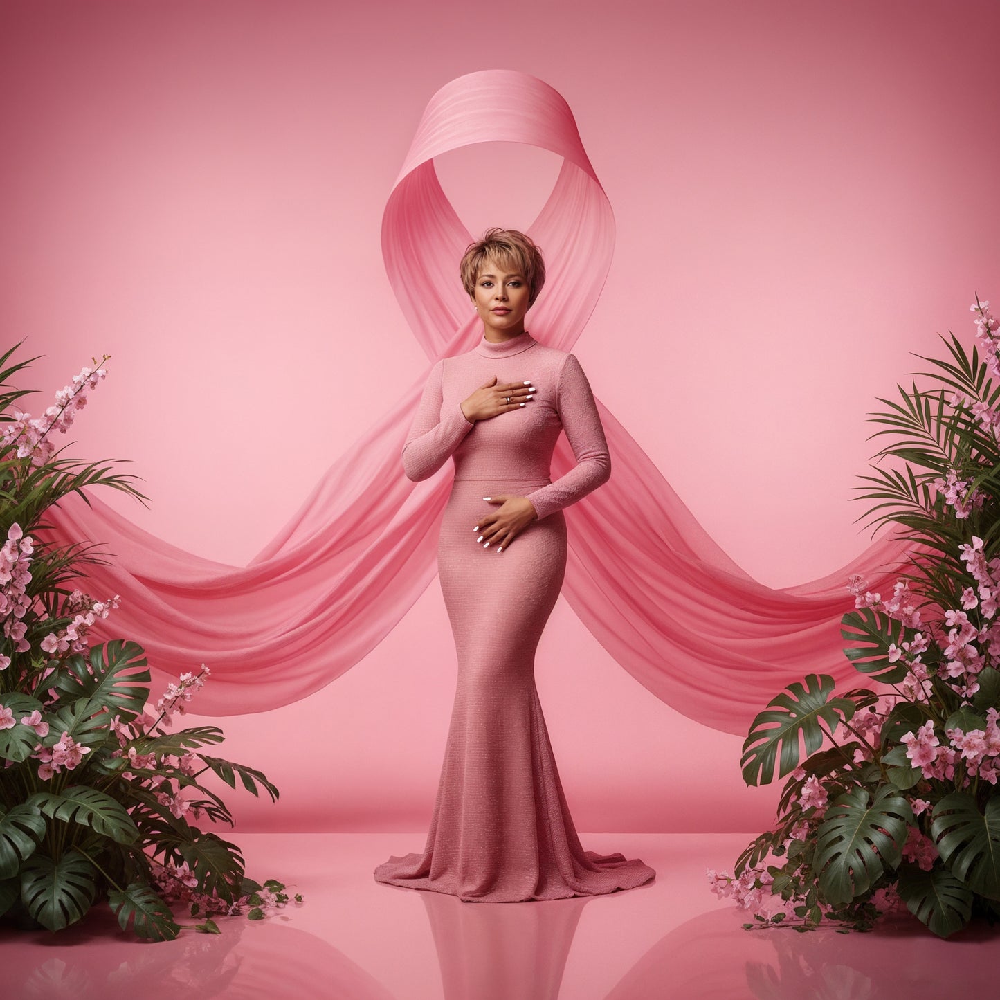 Breast Cancer Awareness Digital Backdrop Set