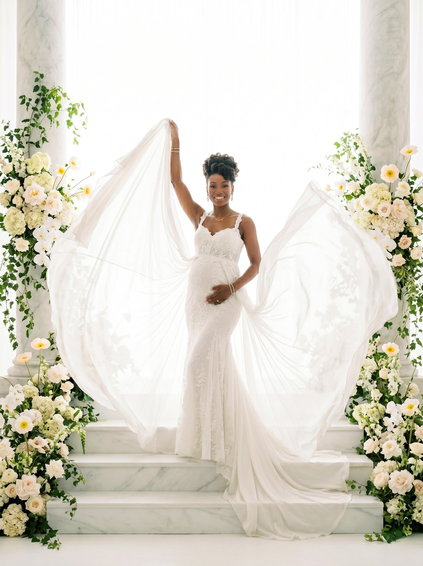 Backlit Stairs Digital Backdrop Set