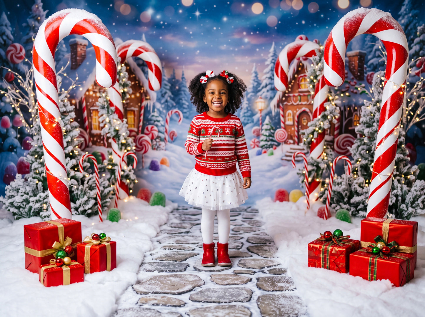 Cenários digitais coloridos de Natal, conjunto de cenários de Natal