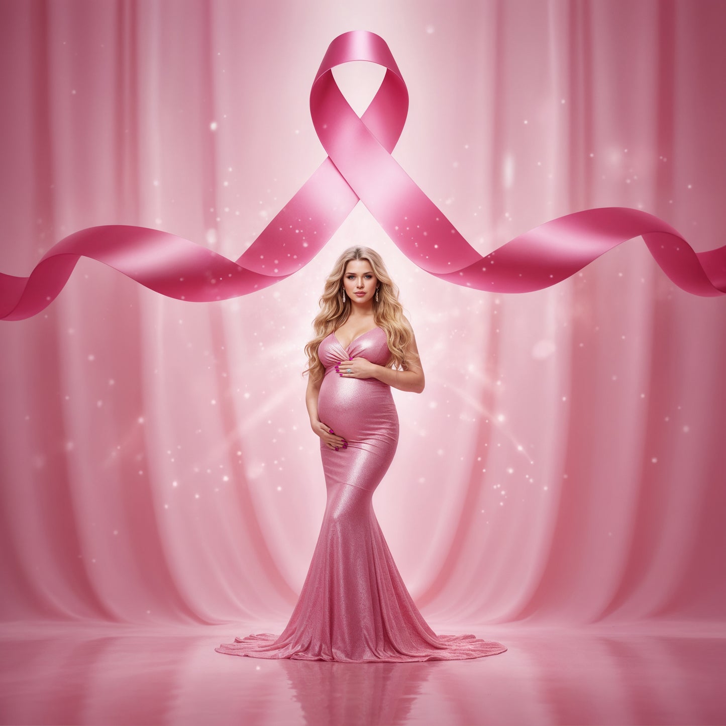 Breast Cancer Awareness Digital Backdrop Set