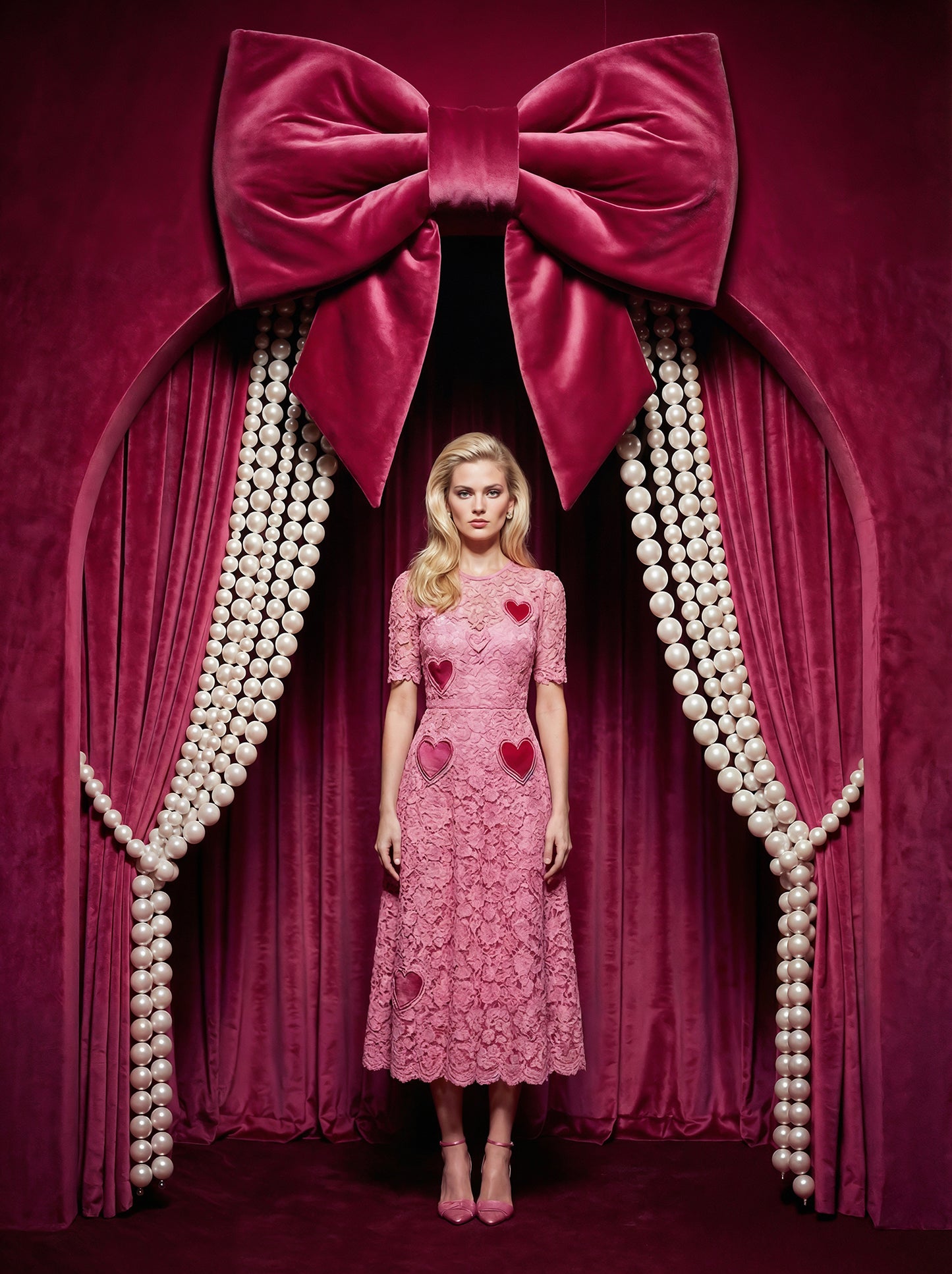 Valentine Bows Digital Backdrop Set