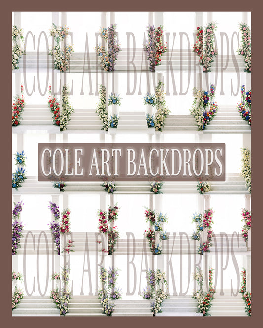 Backlit Stairs Digital Backdrop Set