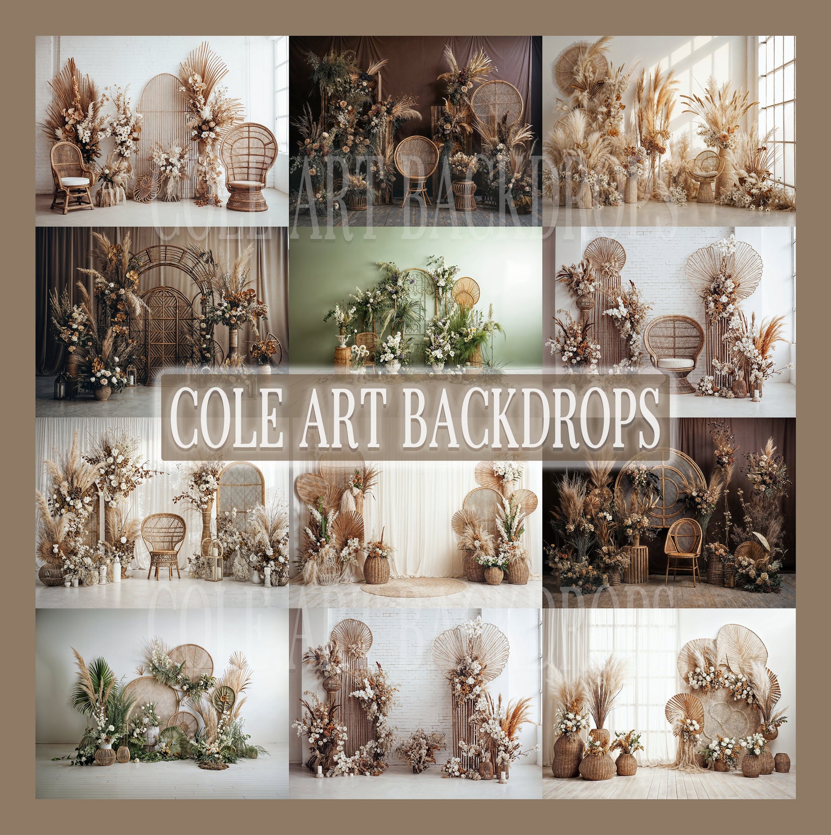Boho Chic Set Digital Backdrops, Maternity Backdrop Overlays, Studio B ...