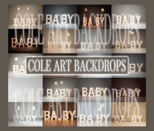 Baby Sign Neutrals Digital Backdrop Set