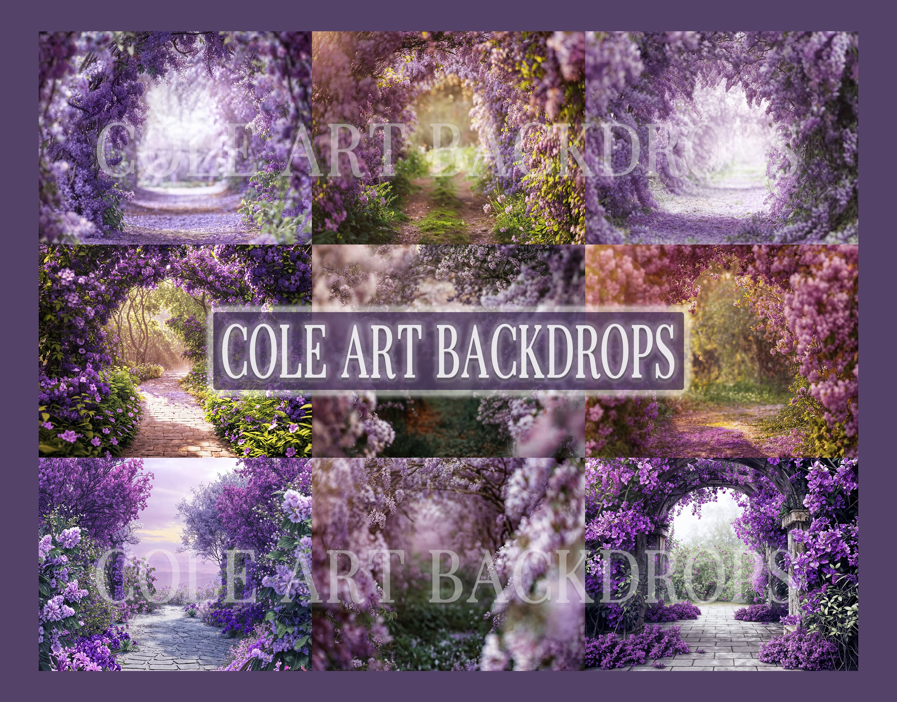 Purple Blossoms Digital Backdrop Set – Cole Art Backdrops