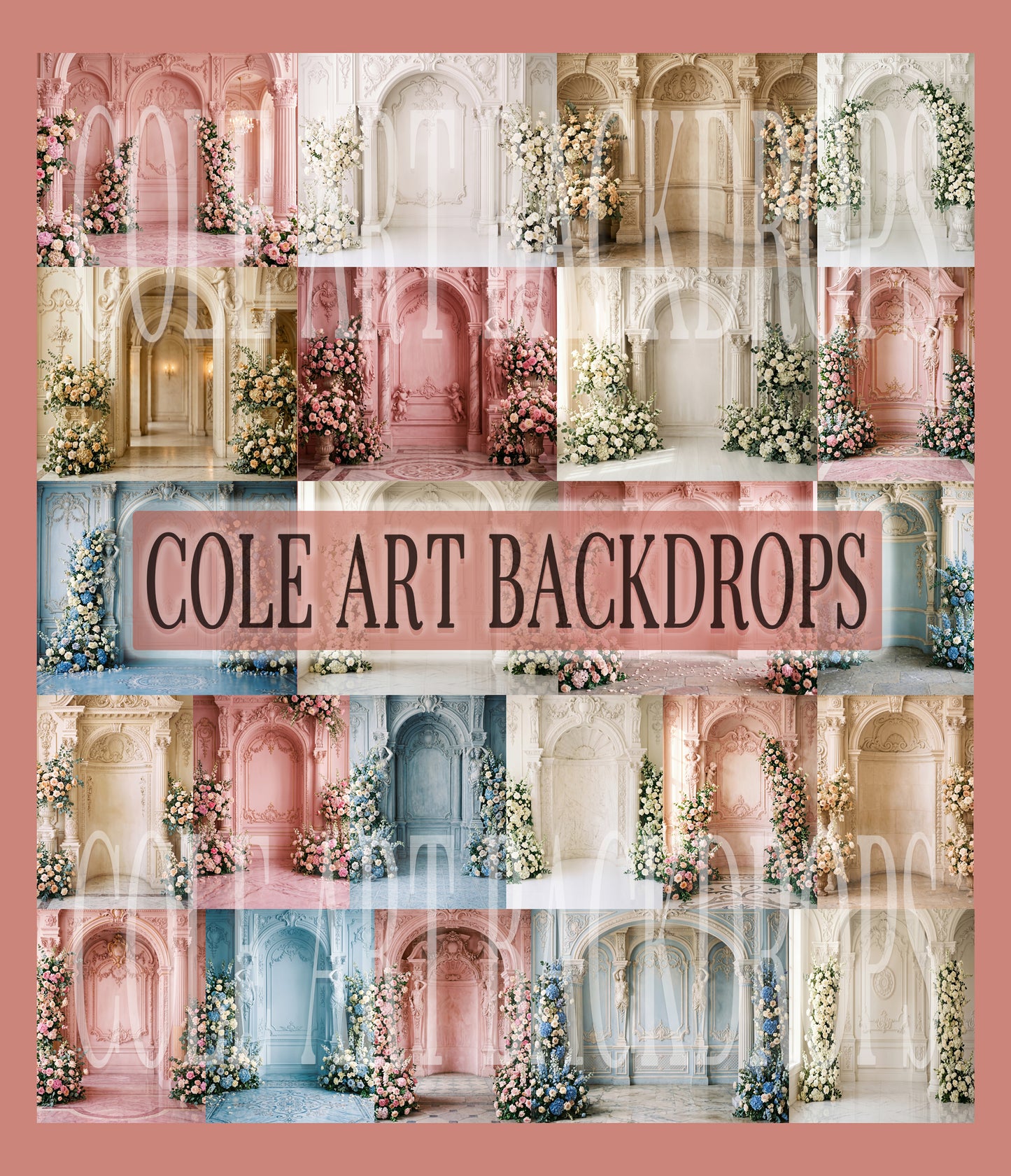 Floral Stone Digital Backdrop Set