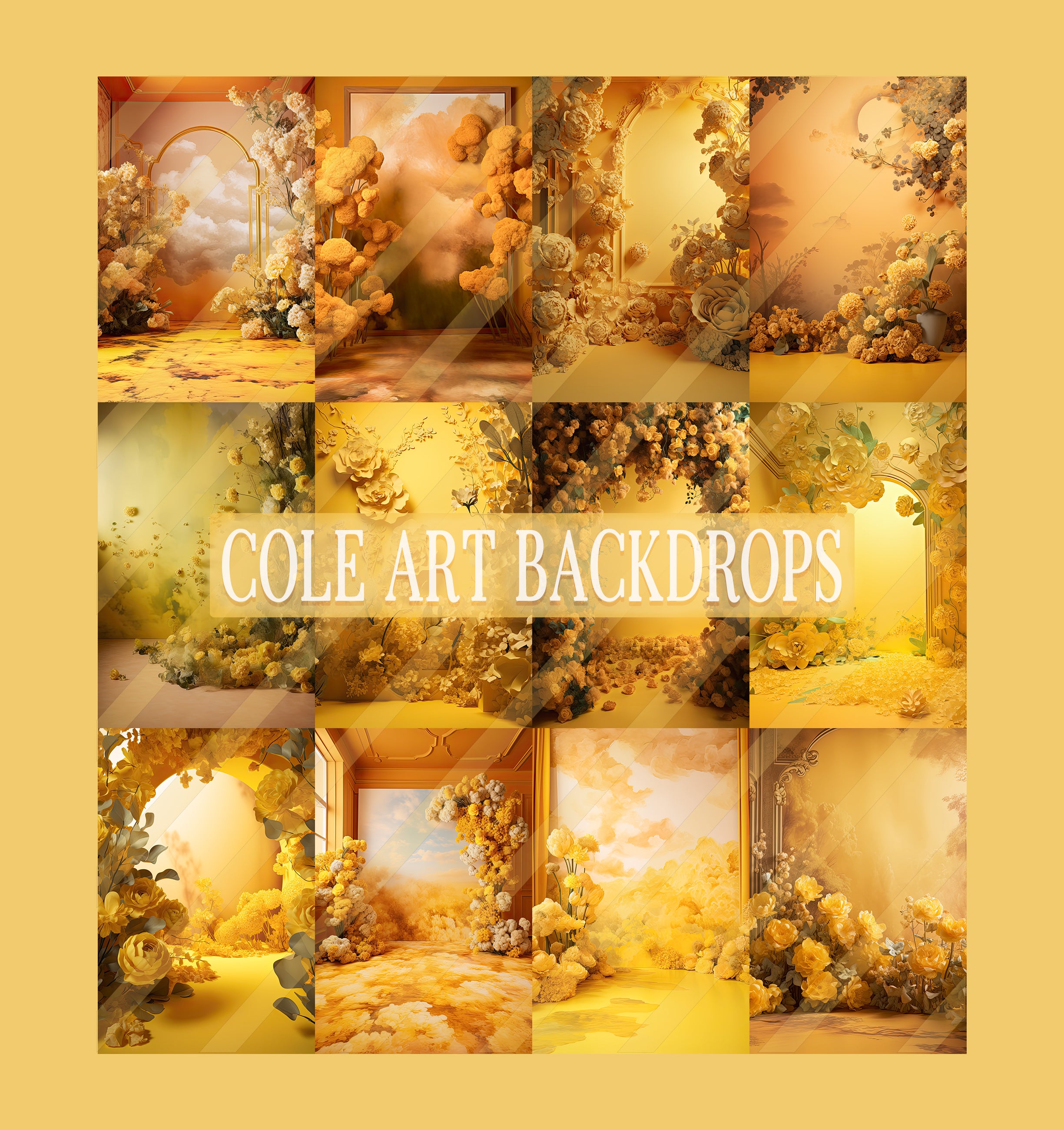 Into The Clouds YELLOW Set Digital Backdrops, Maternity Backgrounds, S ...