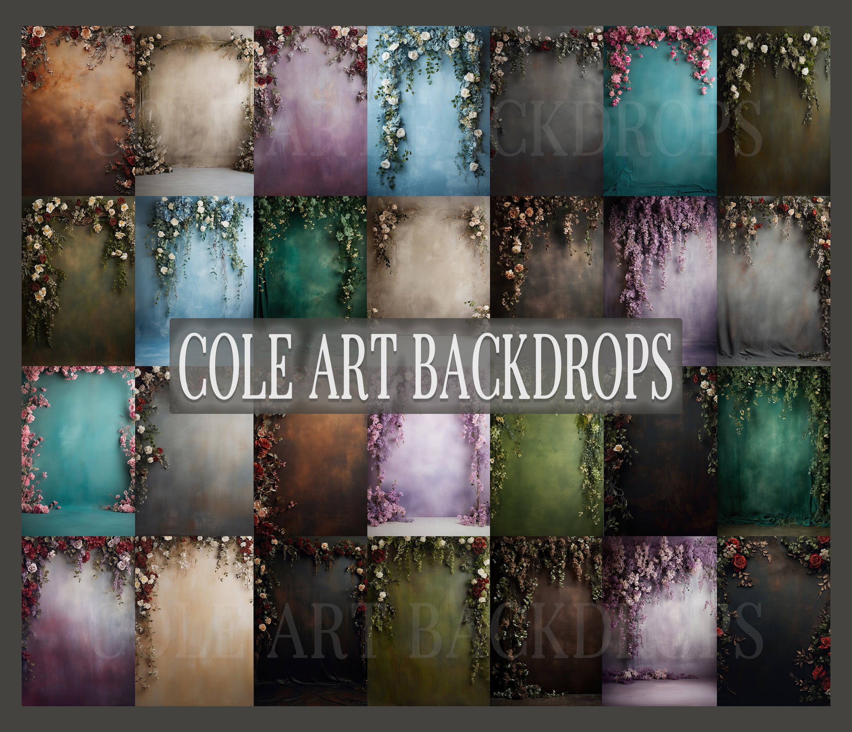 Canvas Floral Texture Set Digital Backdrops, Maternity Backgrounds, St ...