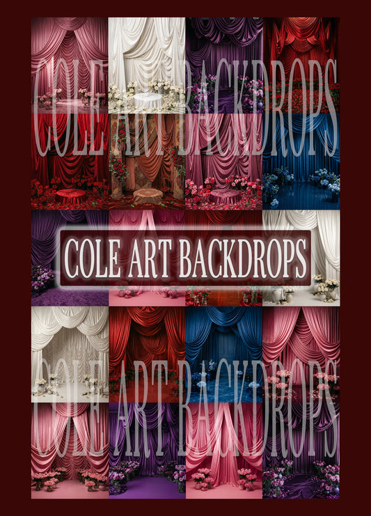 Rosey Vase Digital Backdrop Set