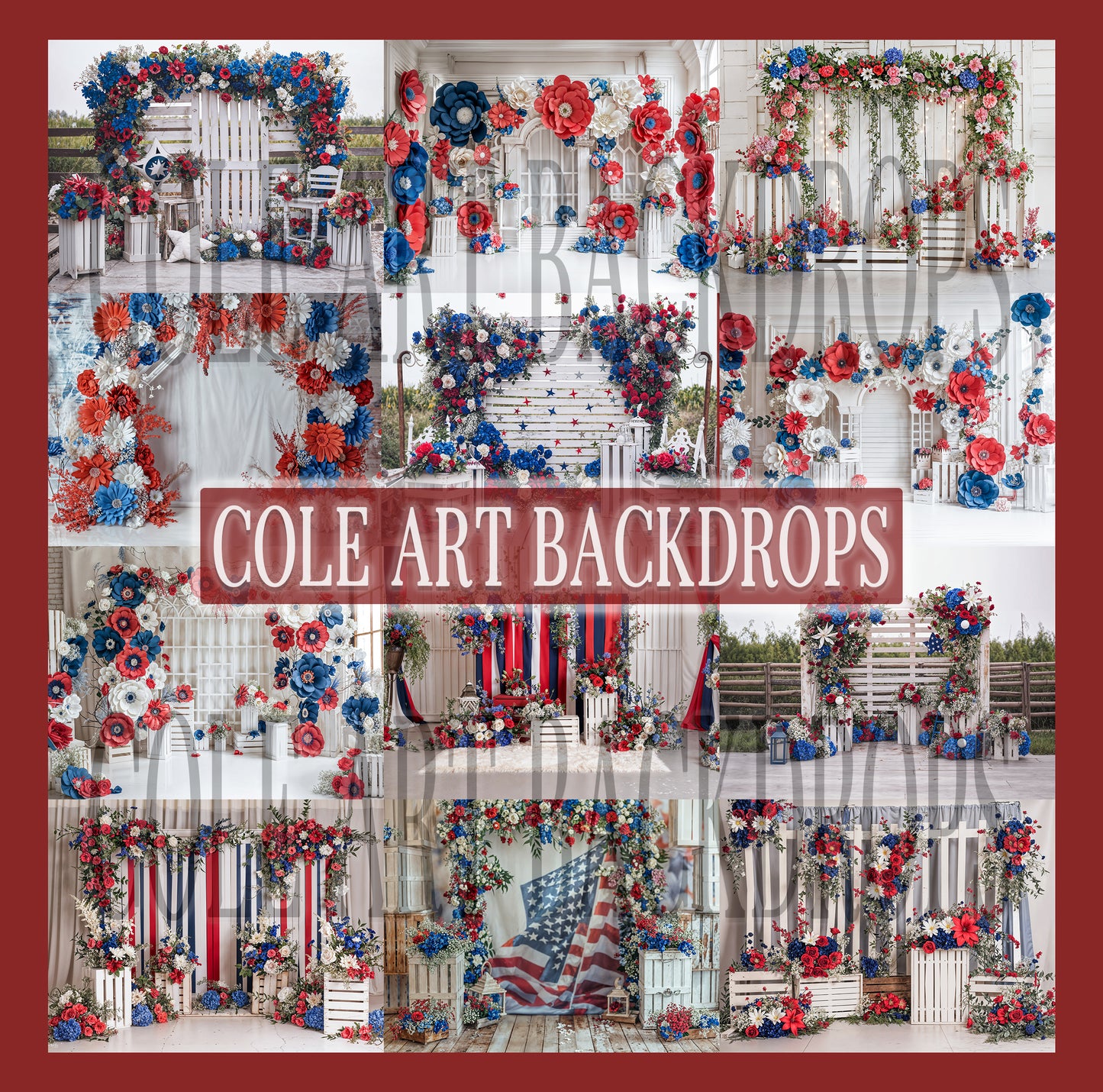 Fourth Of July Digital Backdrop Set