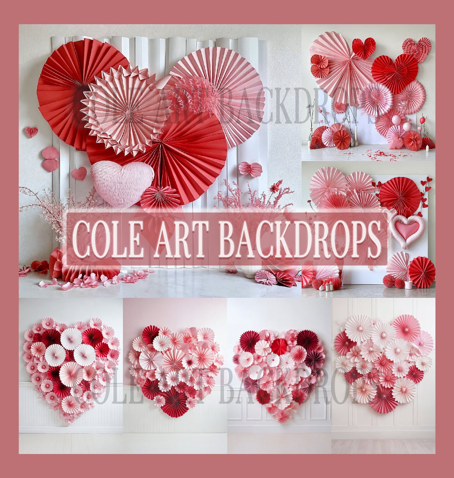 Red Heart Special Set Digital Backdrops, Maternity Backdrops, Studio Backdrops, Digital Backgrounds