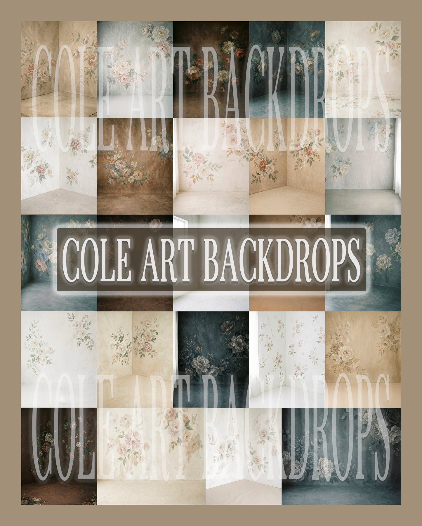 Soft Botanicals Digital Backdrop Set
