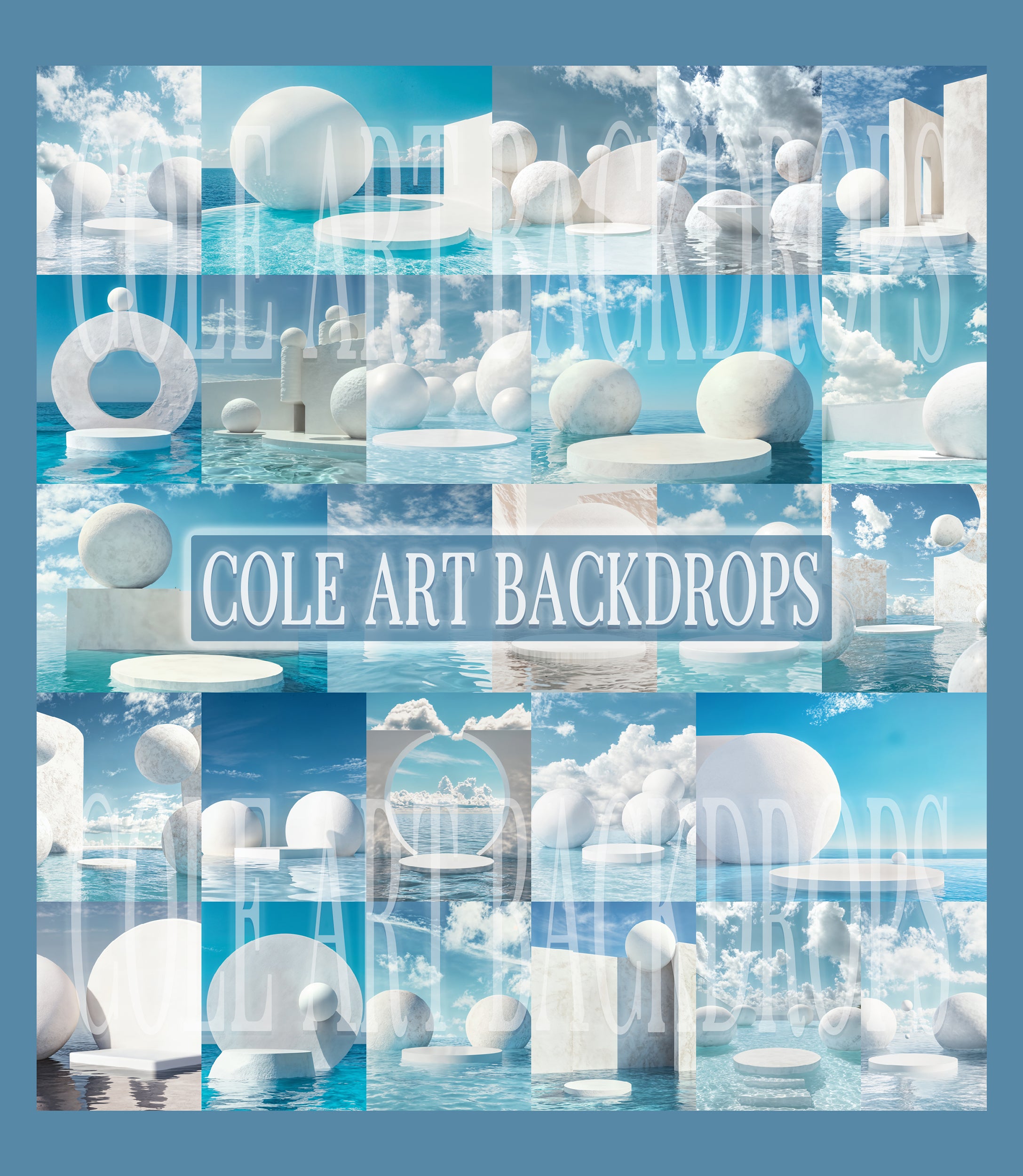 Water Podiums Digital Backdrop Set – Cole Art Backdrops