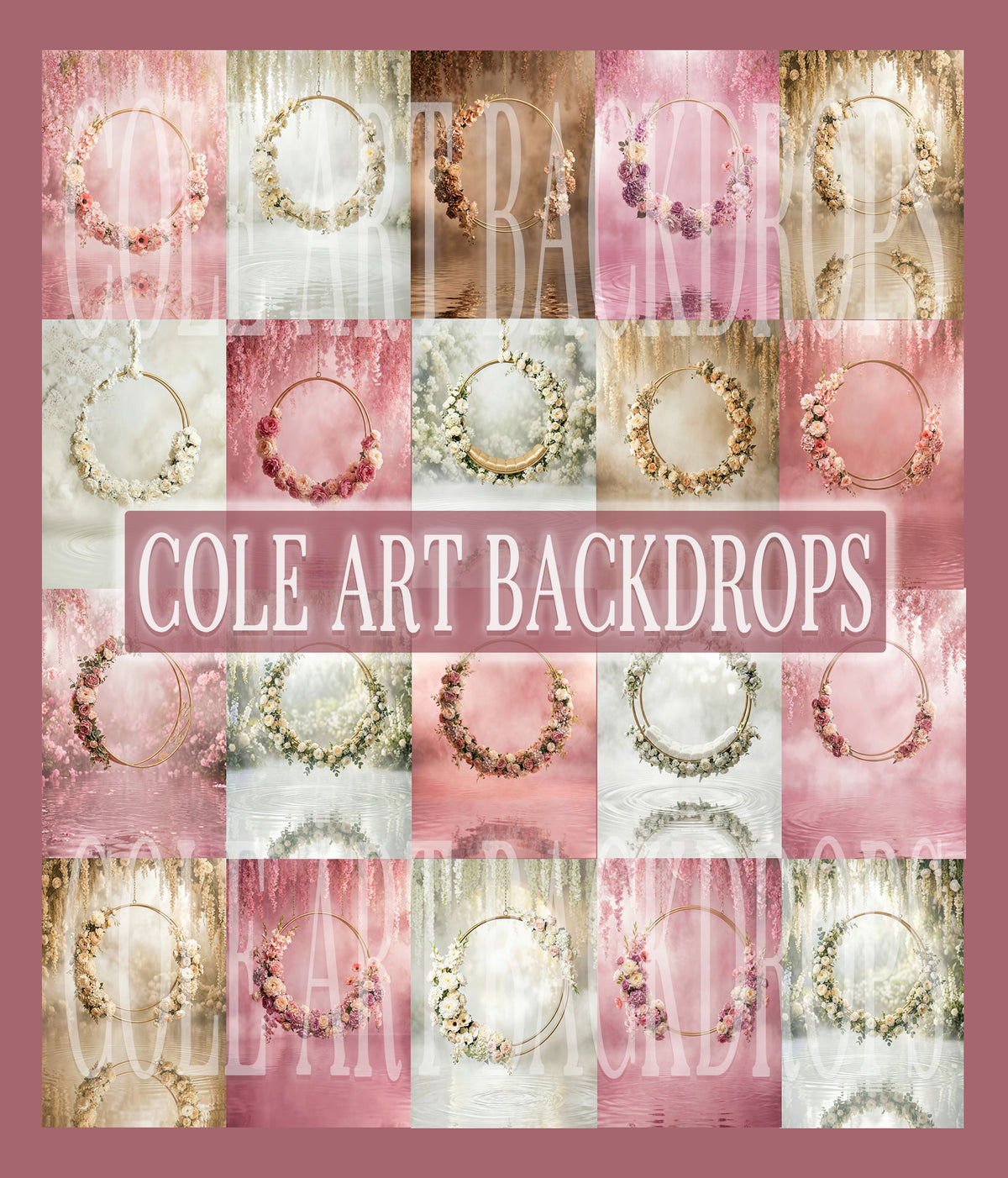 Floral Rings Digital Backdrop Set