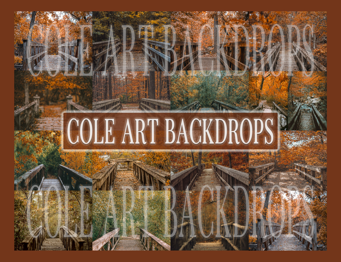 Fall Bridge Digital Backdrop Set