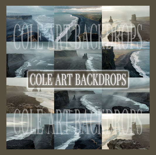 Icelandic Cliffs Digital Backdrop Set