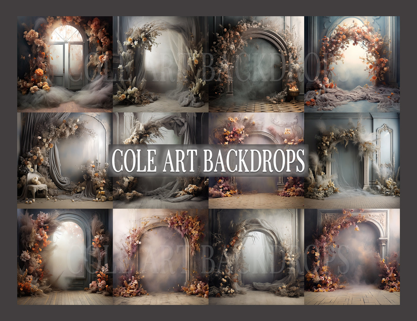 Fall Grey Boho Set Digital Backdrops, Maternity Backgrounds, Studio Backdrop Textures, Fine Art Textures, Photoshop Textures