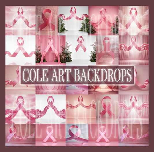 Breast Cancer Awareness Digital Backdrop Set