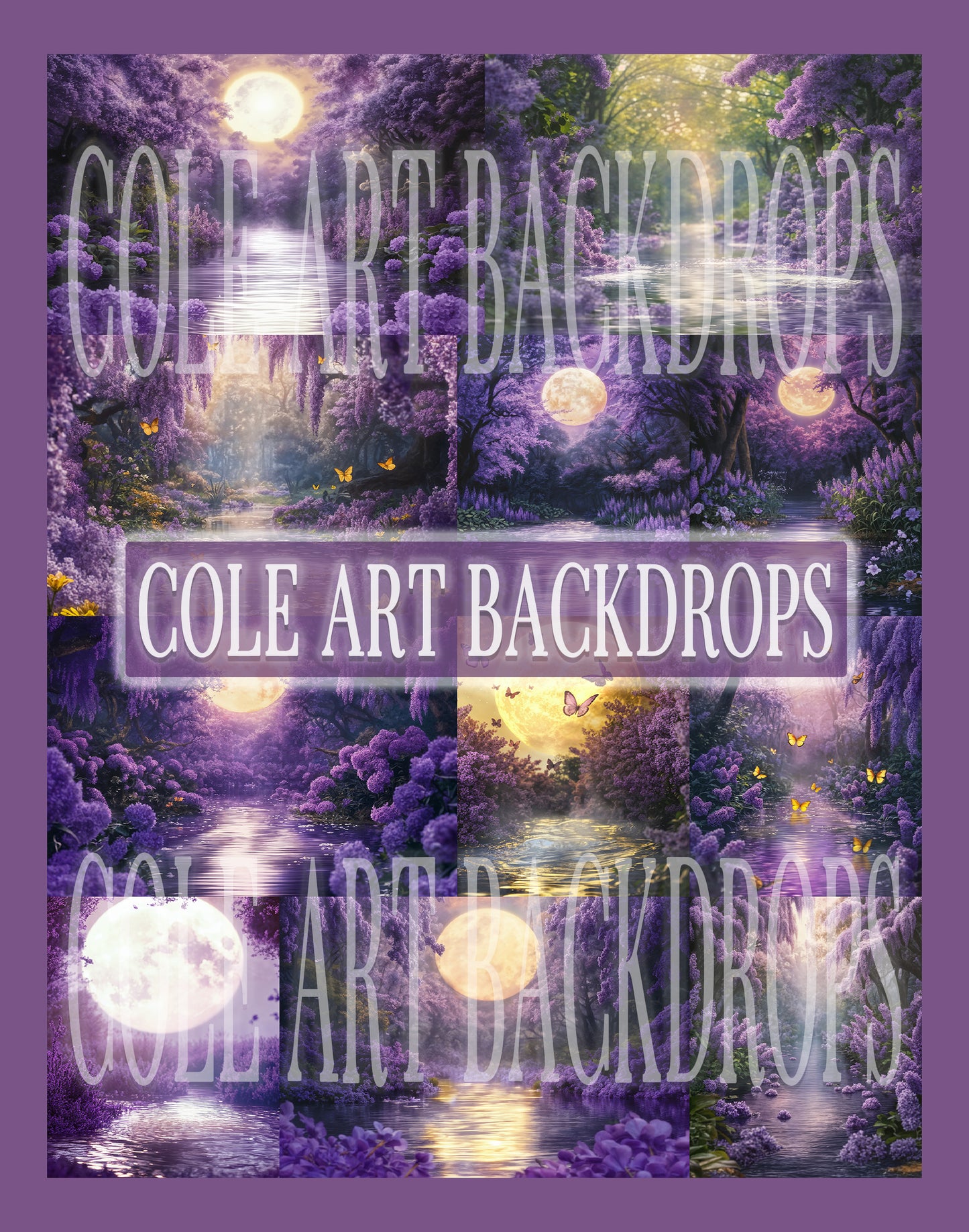 Lilac Water Digital Backdrop Set