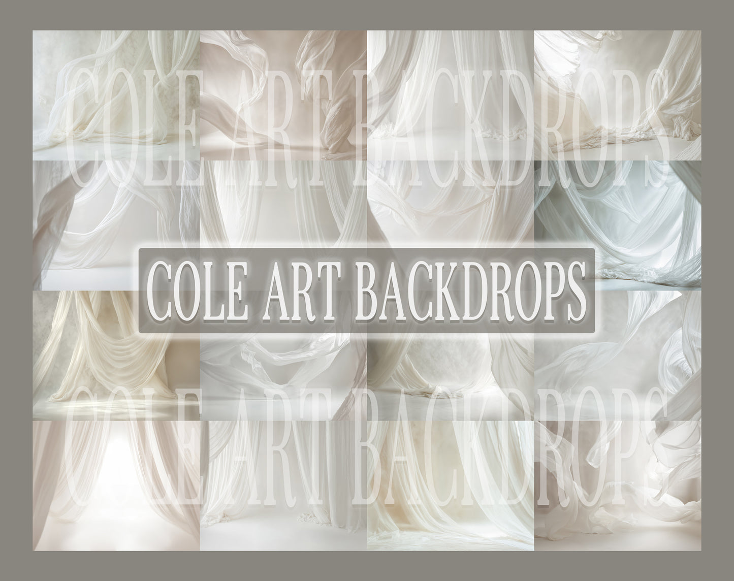 White Drapes Digital Backdrop Set