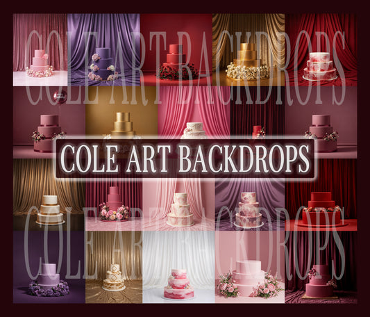 Cake Topper Digital Backdrop Set