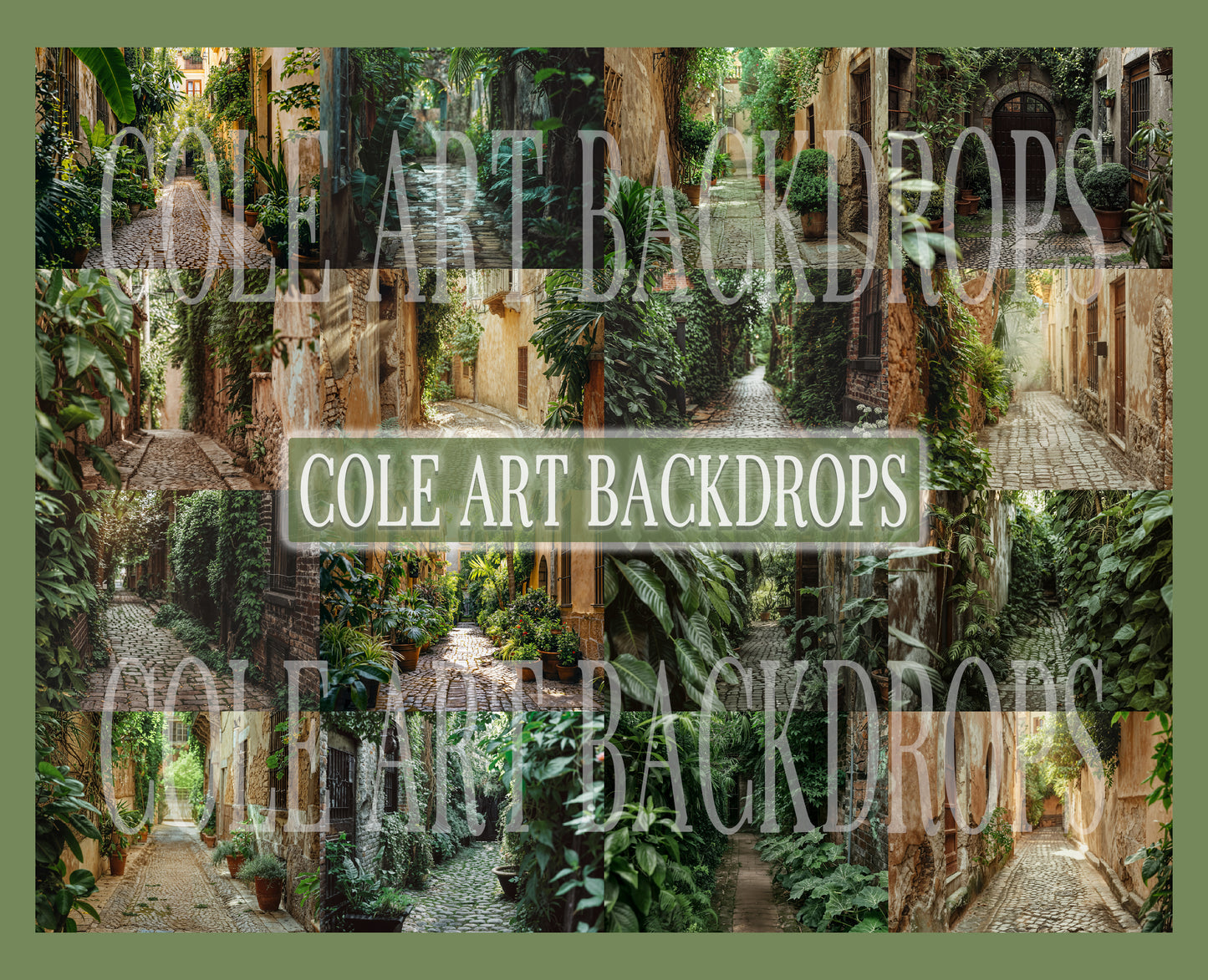 Lush Paths Digital Backdrop Set