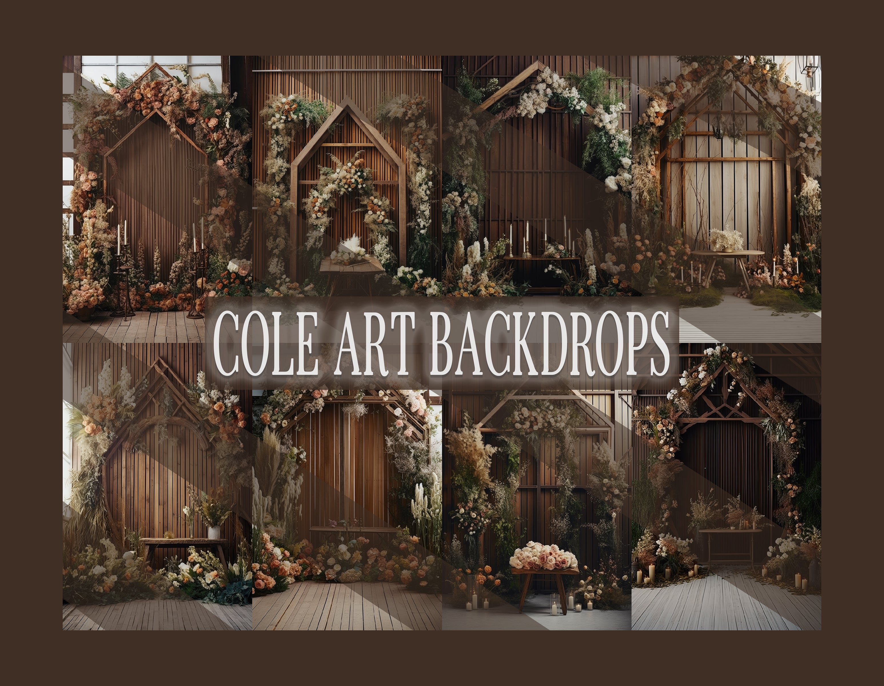 Wooden Frames Set Digital Backdrops, Maternity Backgrounds, Studio Bac ...