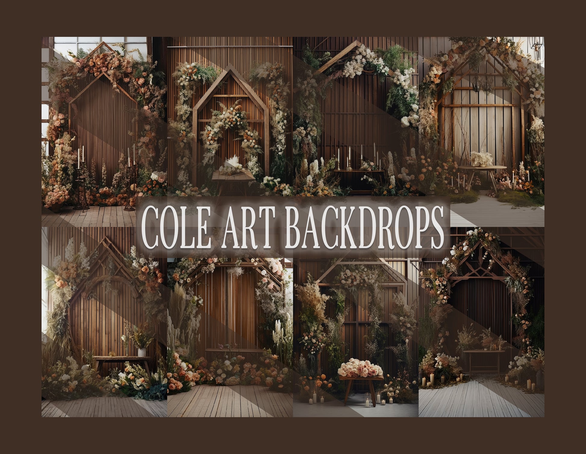 Wooden Frames Set Digital Backdrops, Maternity Backgrounds, Studio Bac ...