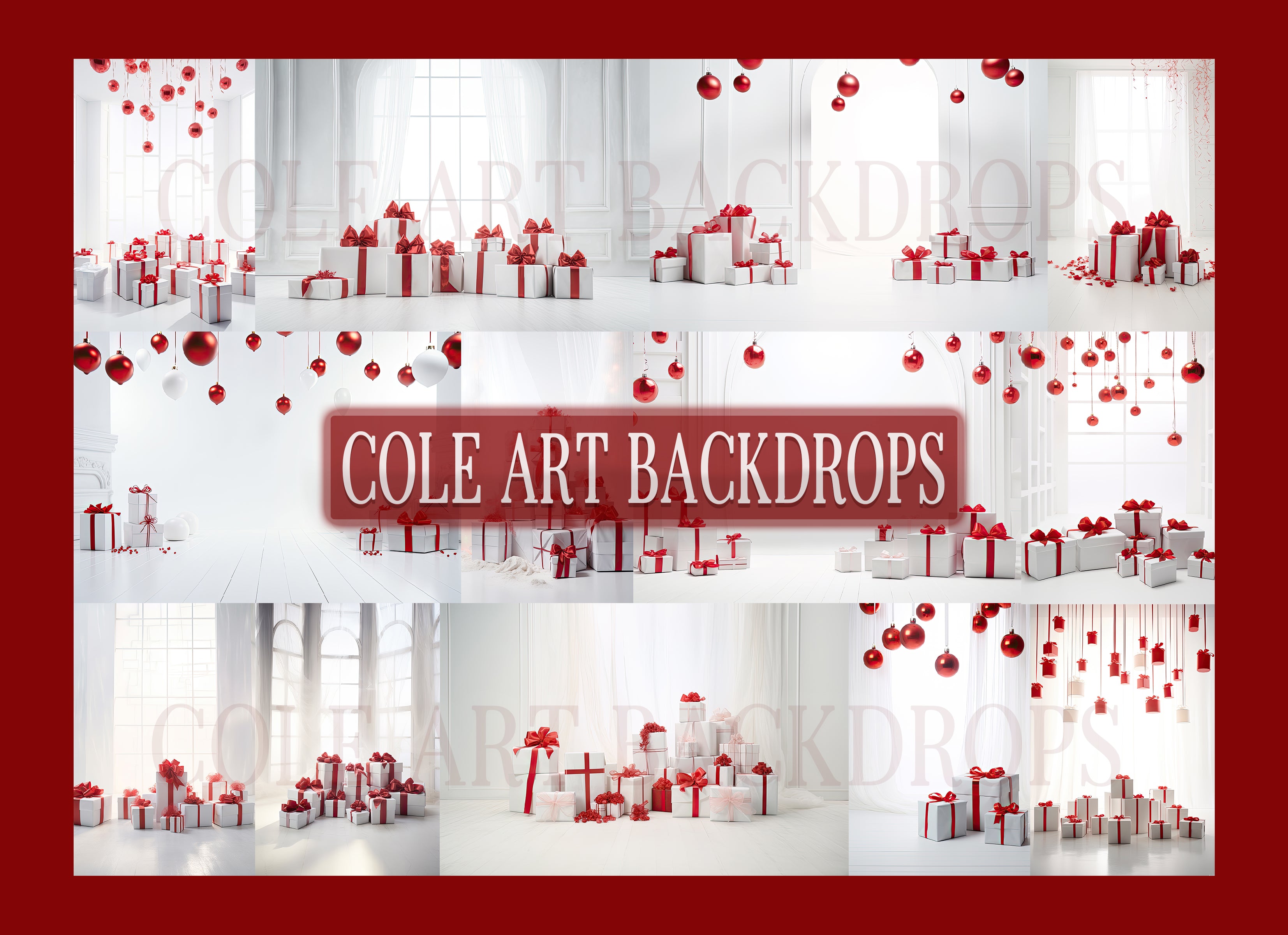 A White Christmas Set Digital Backdrops, Maternity Backdrop Overlays ...