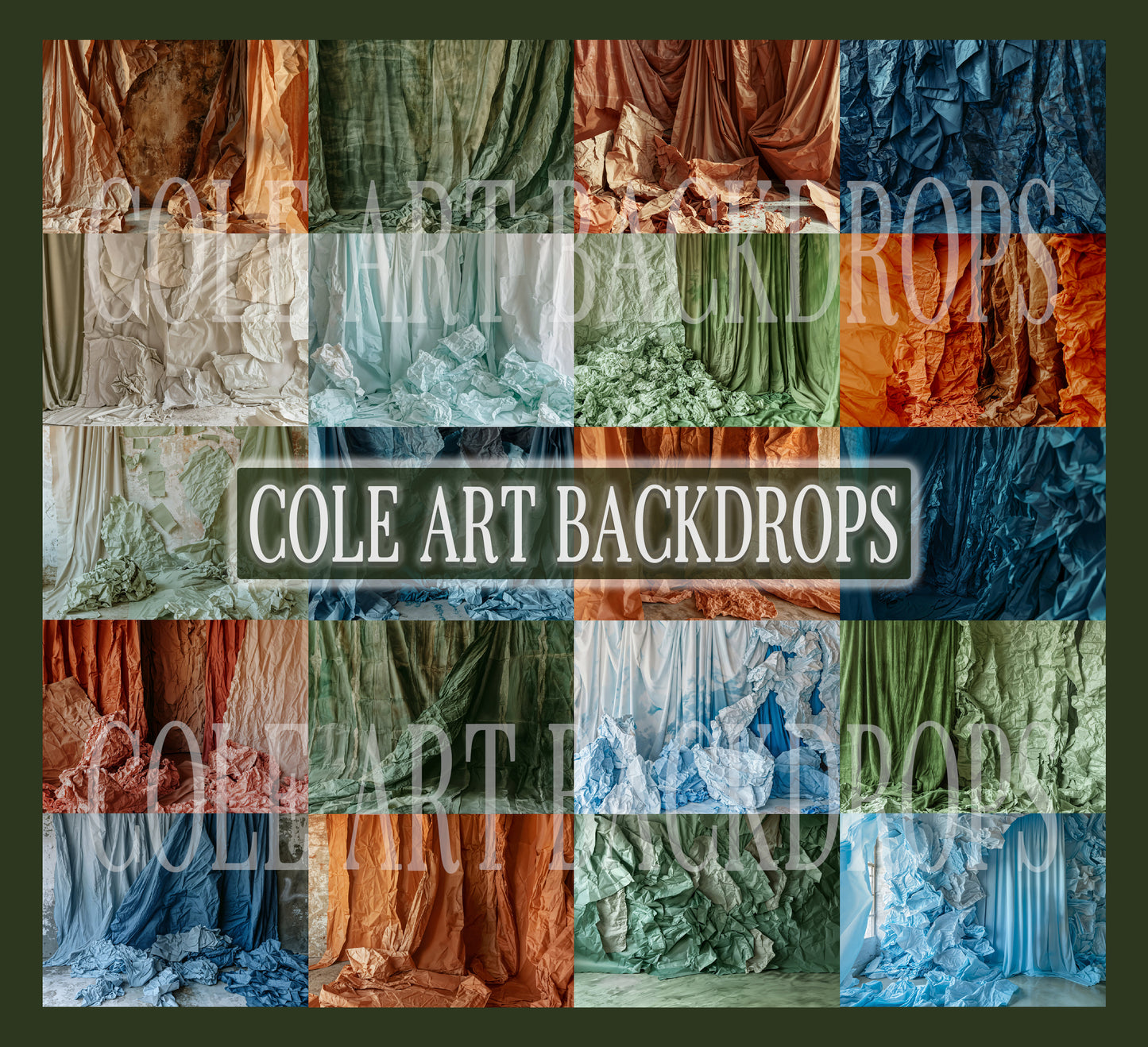 Colored Crumpled Paper ONE Digital Backdrop Set