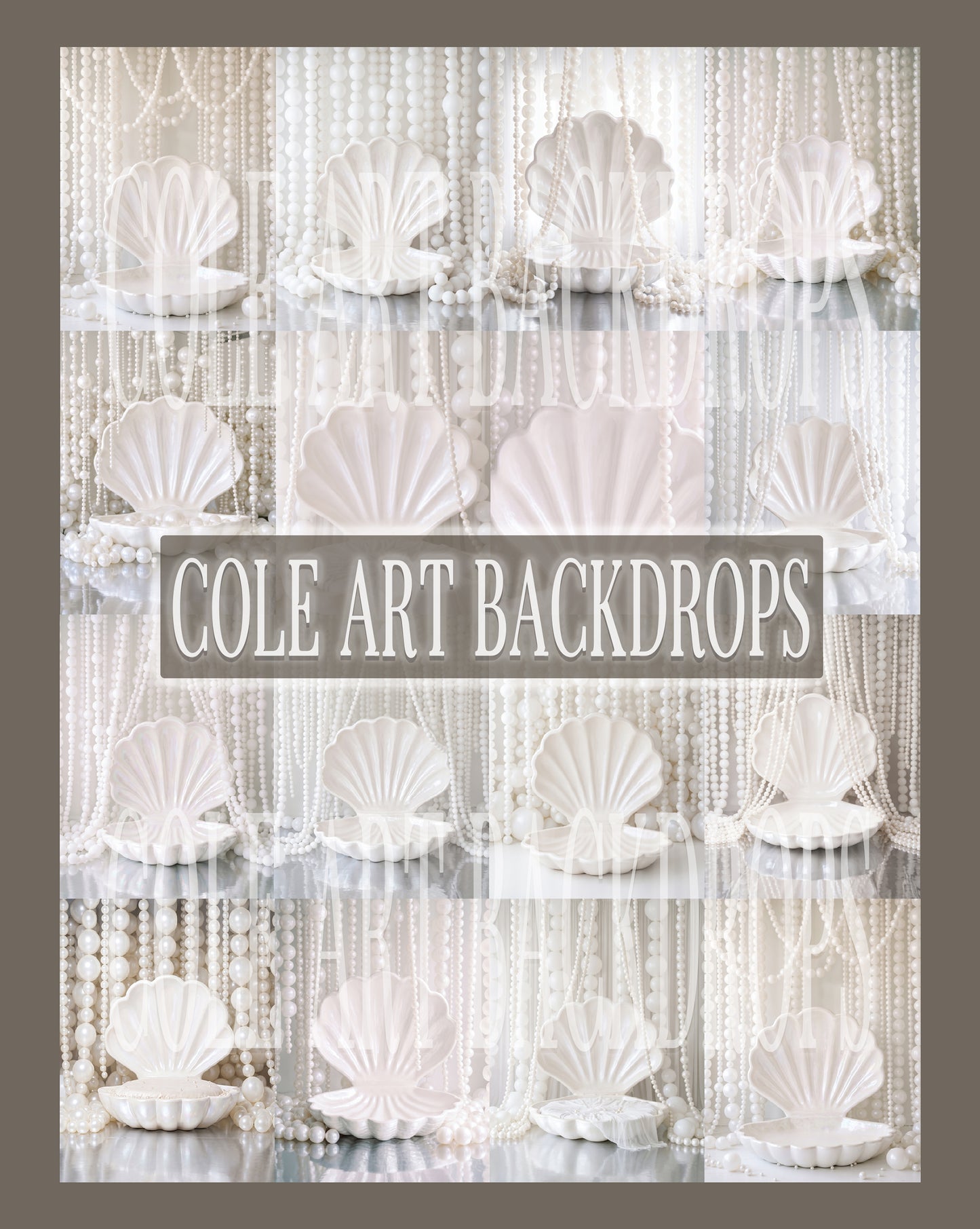 Pearly Shells Digital Backdrop Set