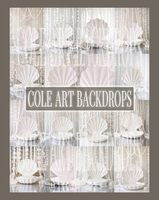 Pearly Shells Digital Backdrop Set