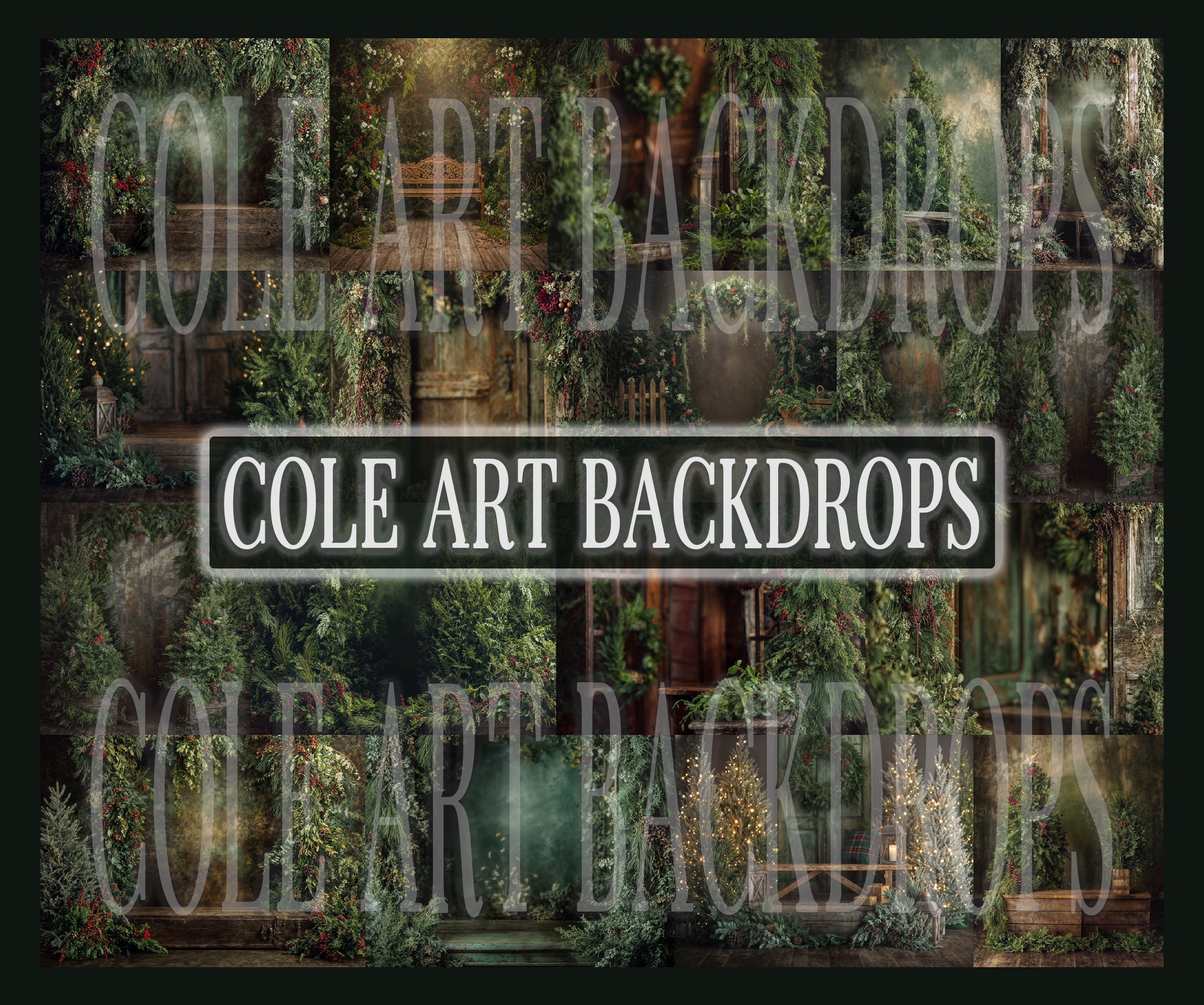 Whimsy Green Christmas Backdrop Set – Cole Art Backdrops