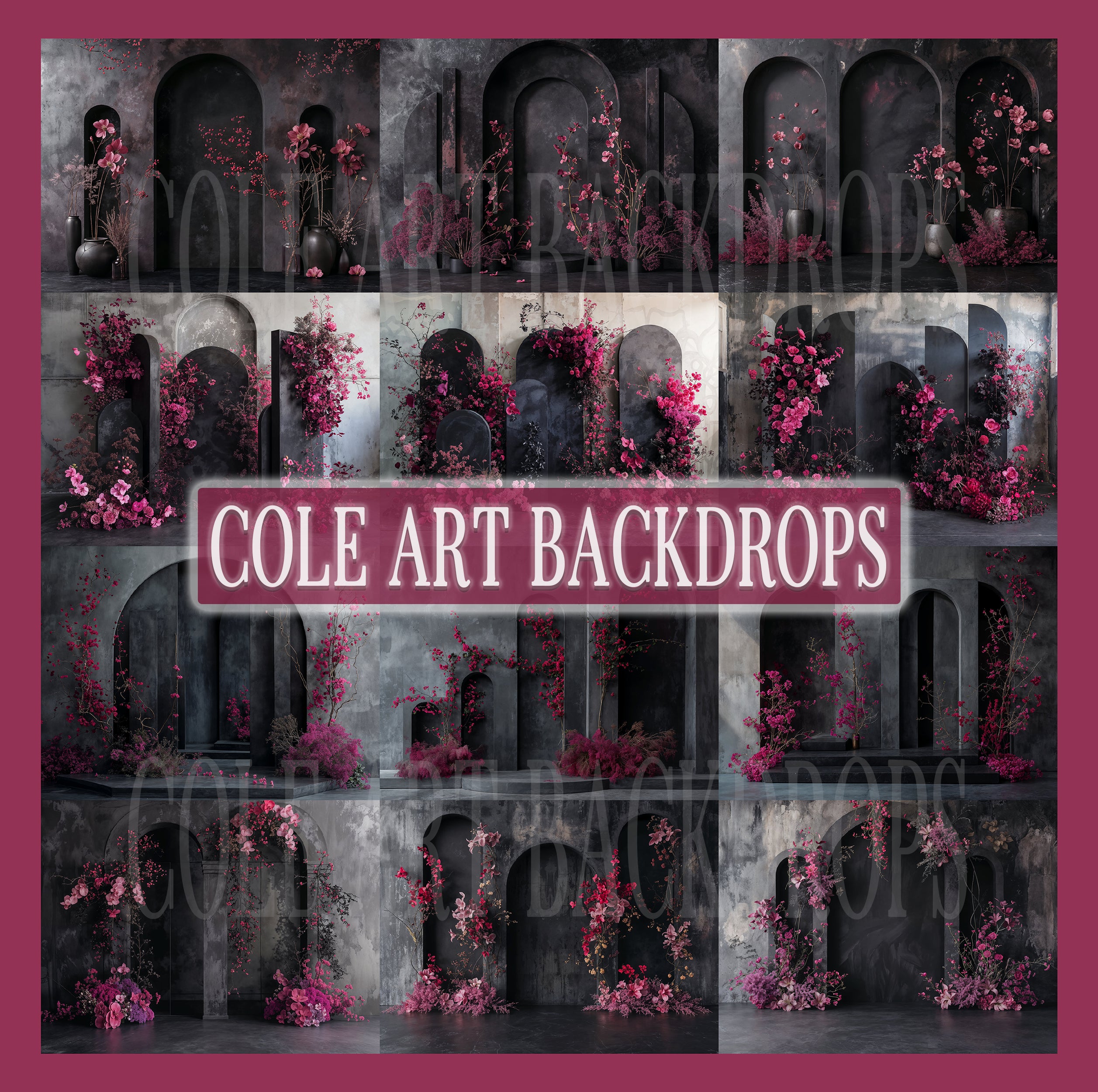 Magenta Installation Set Digital Backdrops, Maternity Backdrops, Studi ...