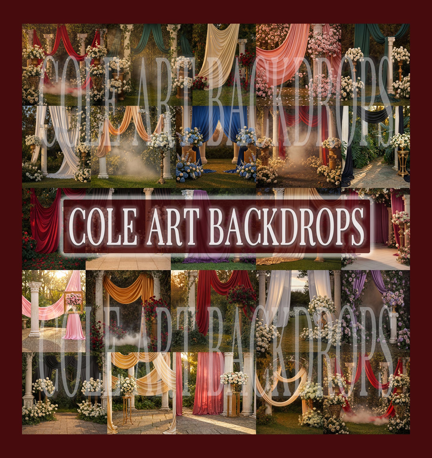 Glam Drapes Digital Backdrop Set