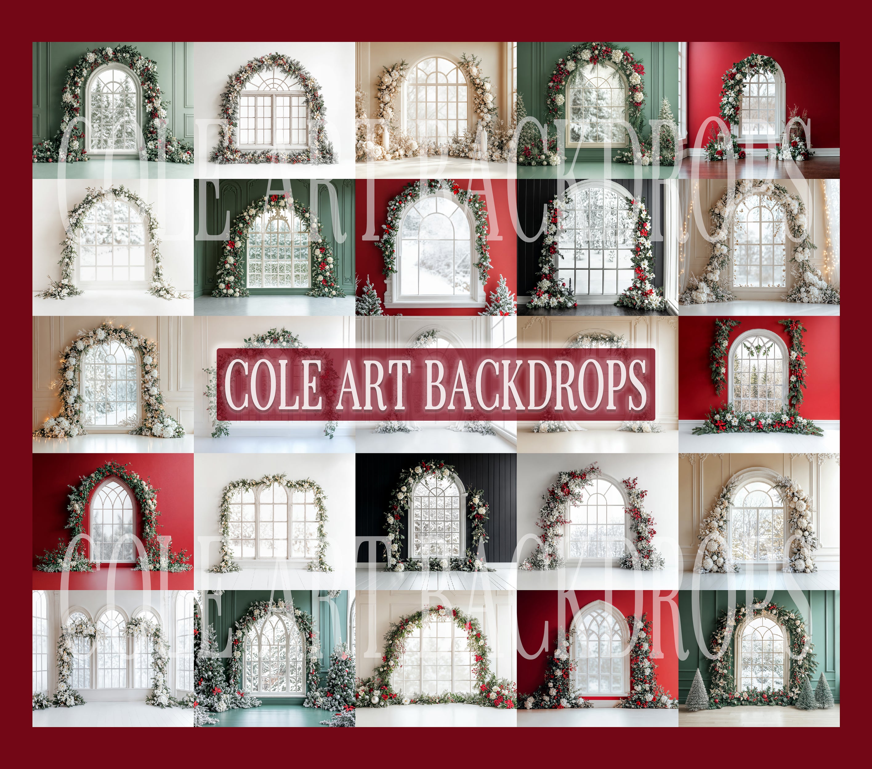 Christmas Vibes Digital Backdrops, Christmas Digital Backdrops Set ...