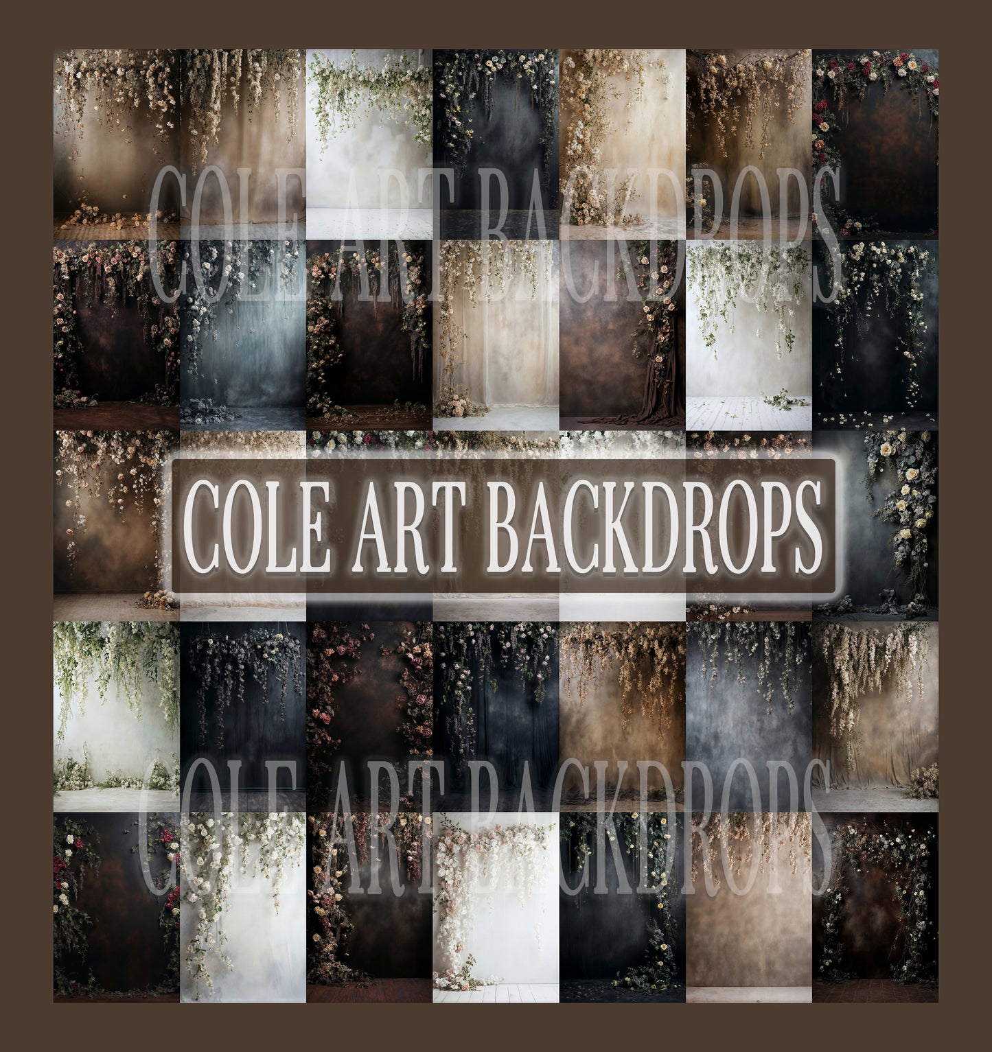 Hanging Floral Canvas Neutrals Set, Digital Backdrops, Maternity Backdrop Overlays, Studio Backdrops, Fine Art Textures, Photo Backgrounds