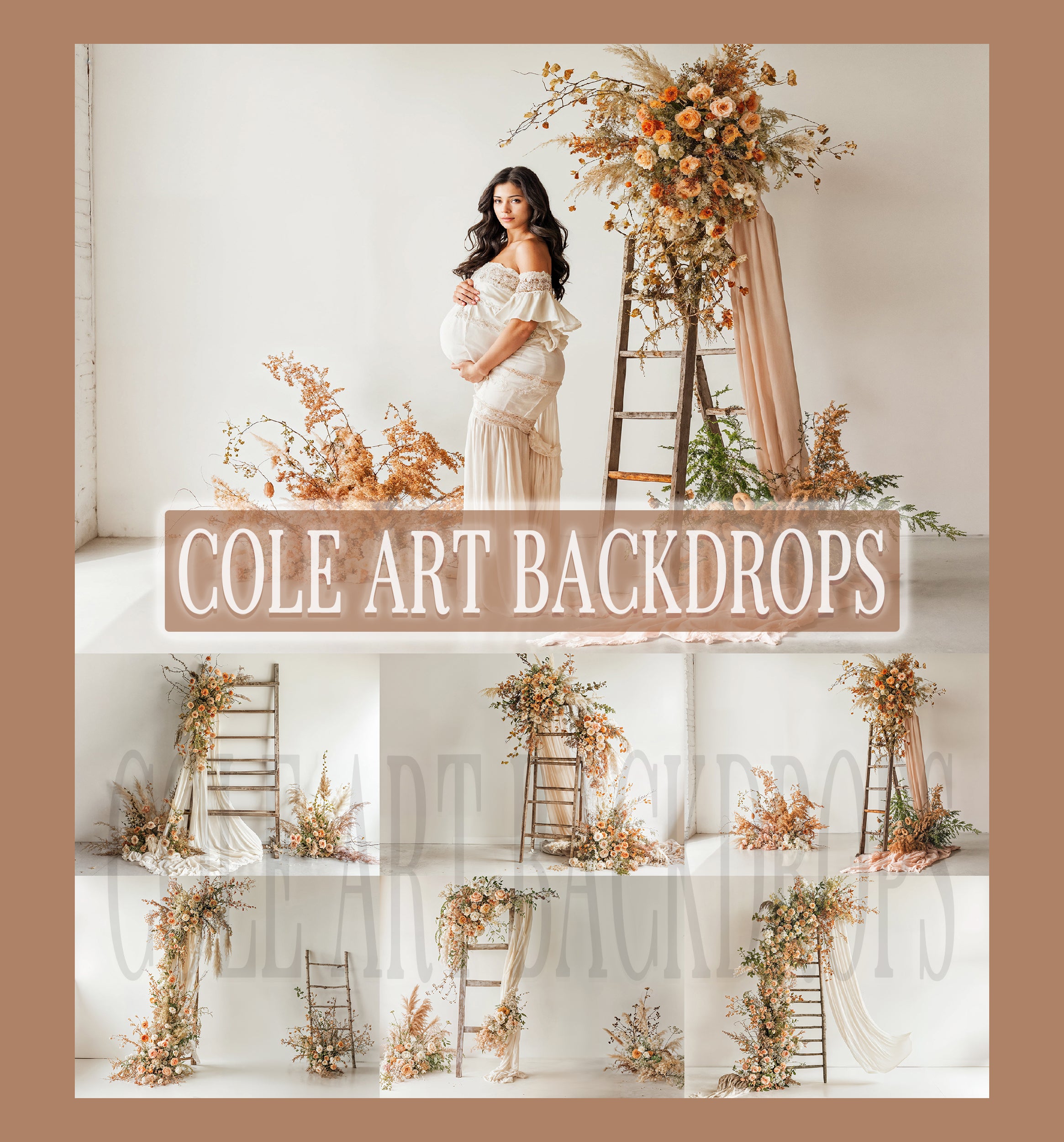 Boho Ladders Digtial Backdrop Set – Cole Art Backdrops