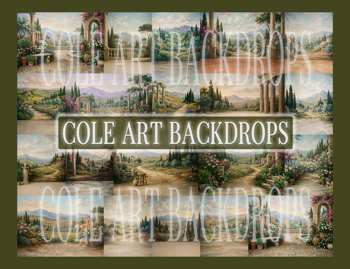 Grecian Landscape Digital Backdrop Set