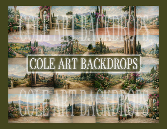 Grecian Landscape Digital Backdrop Set