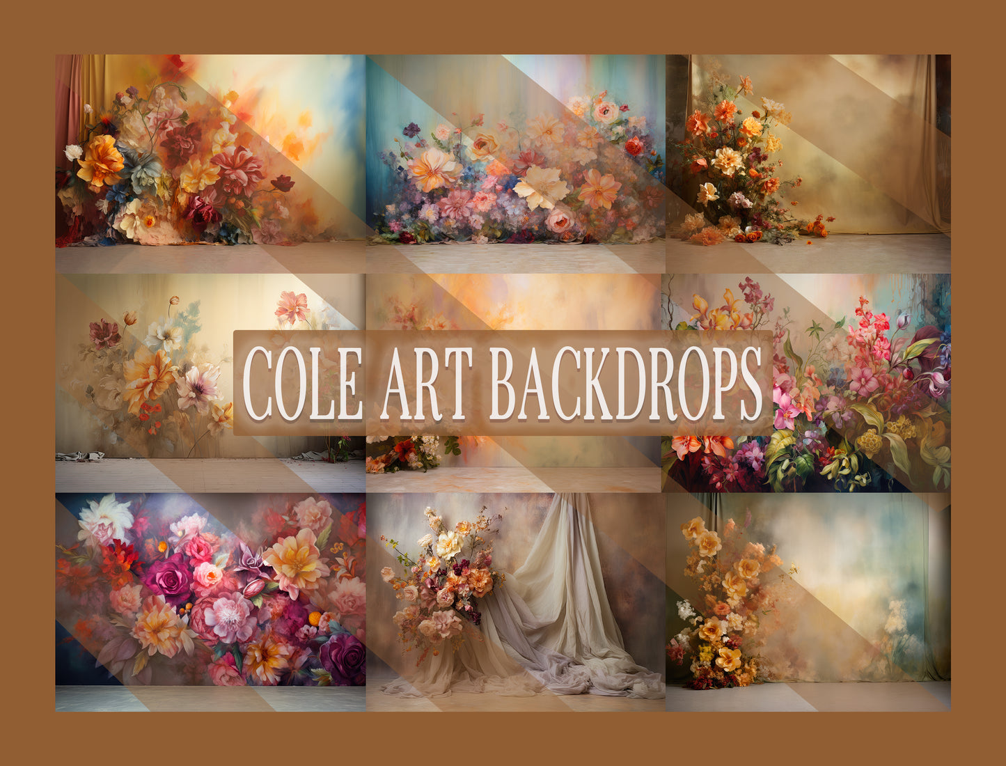 Floral Oil Painting Set Digital Backdrops, Maternity Backgrounds, Studio Backdrop Textures, Fine Art Textures, Photoshop Textures