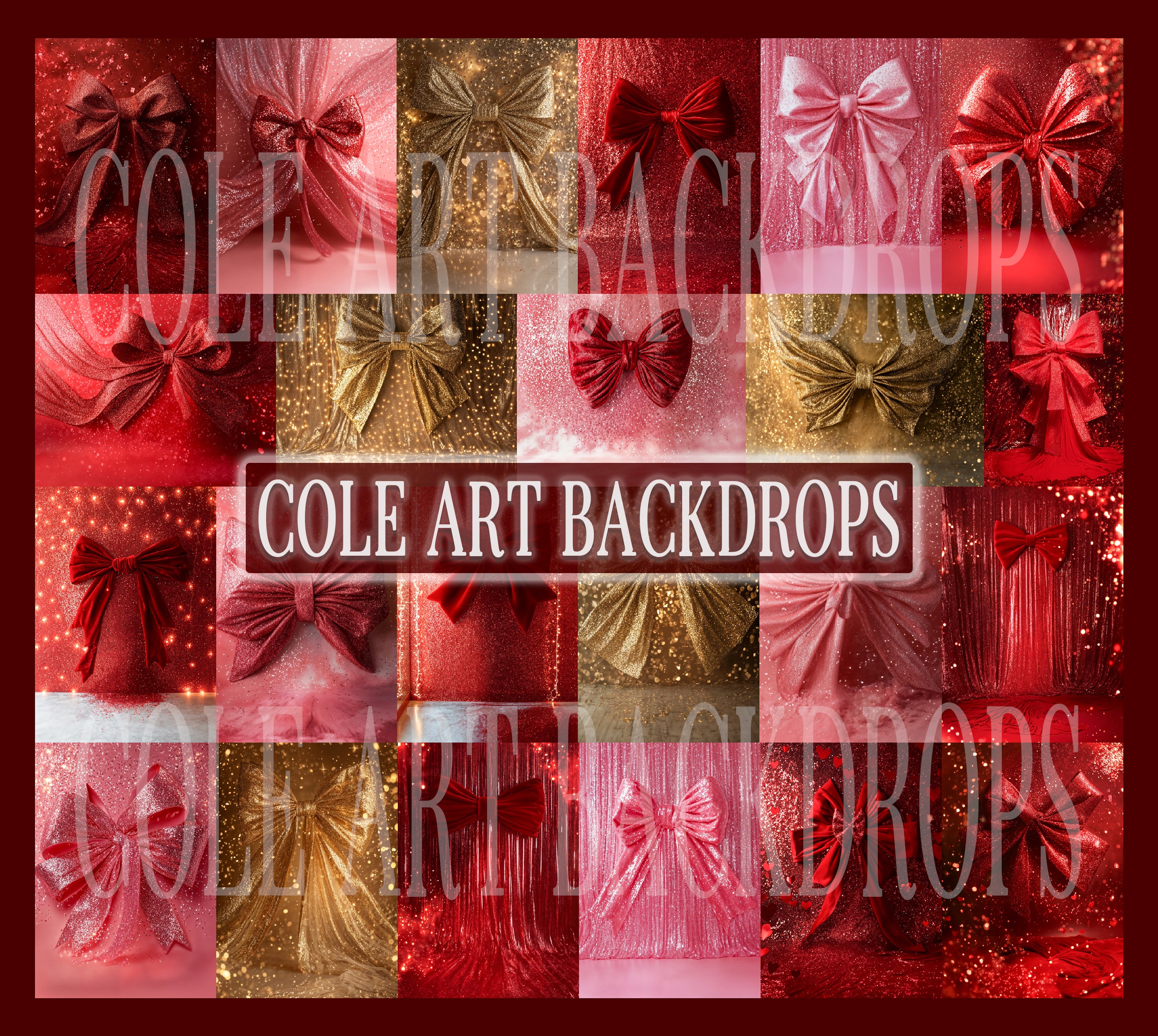 Sparkly Bows Digital Backdrop Set – Cole Art Backdrops