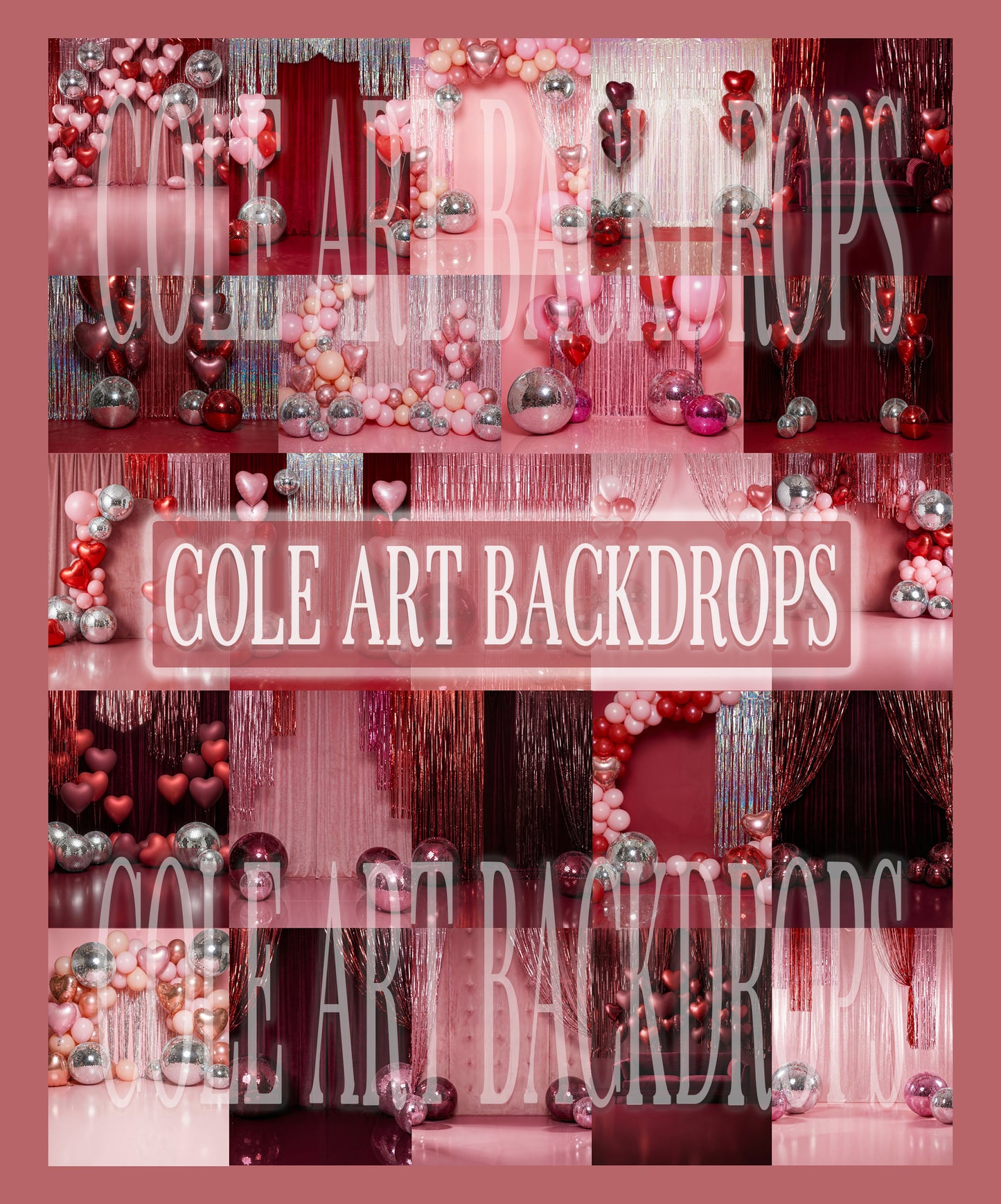 V Day Gal Digital Backdrop Set