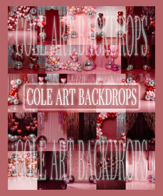 V Day Gal Digital Backdrop Set